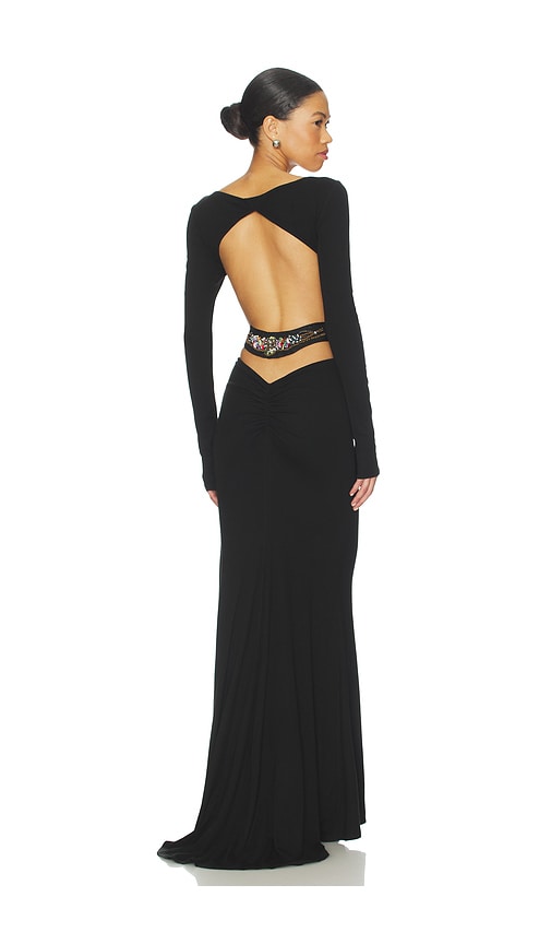 Boatneck Long Sleeve Black Dress | REVOLVE