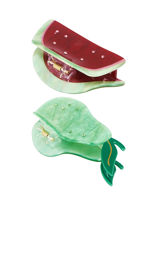  Frasier Sterling Haarspangen-set Cabo In Burgundy,green. 