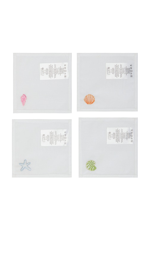  Frasier Sterling Low Tide Cocktail Napkins In White. 