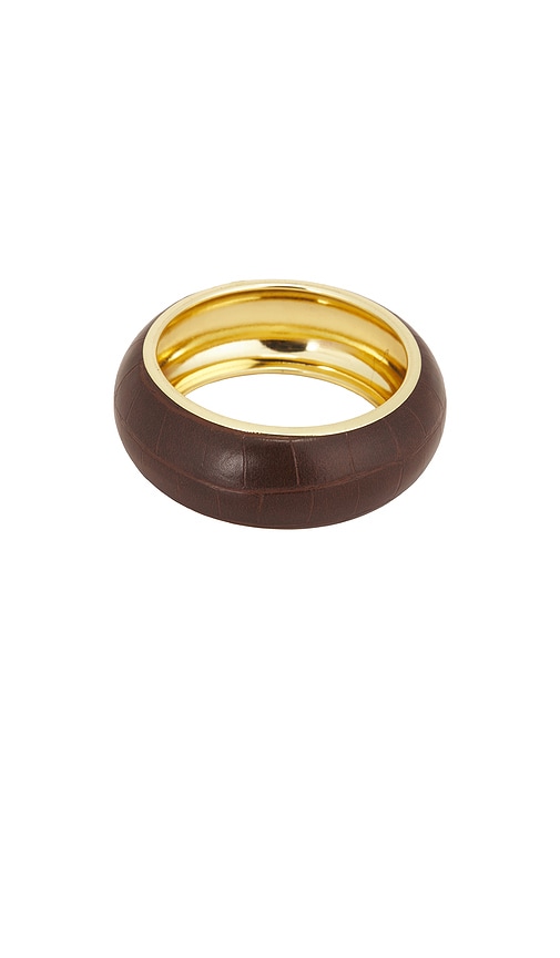 Frasier Sterling Croc Bangle in Brown.
