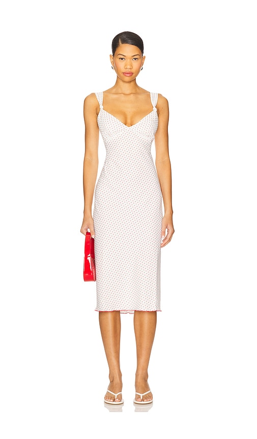 Frankies Bikinis Gem Crepe Midi Dress In White