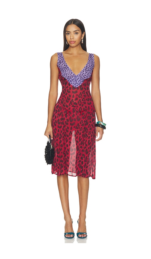 X Devon Lee Carlson Stevie Chiffon Midi Dress