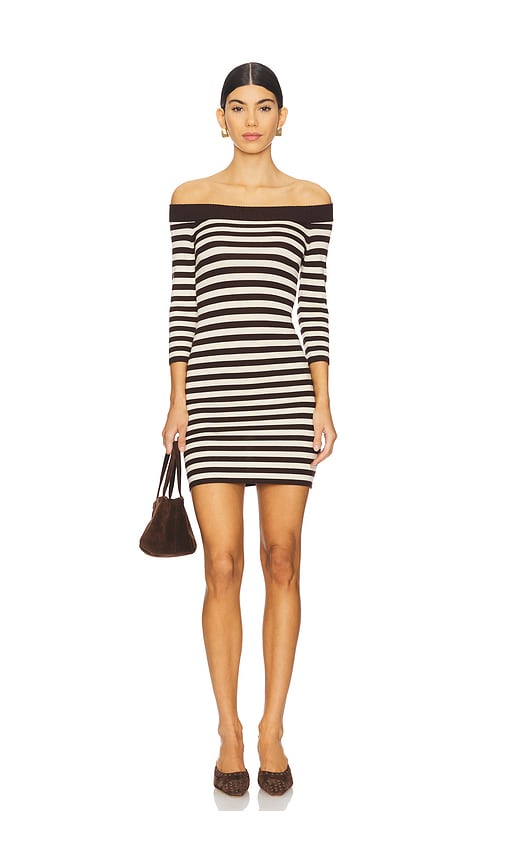 Shop Frankies Bikinis X Bella Hadid Saloon Knit Mini Dress In Chocolate