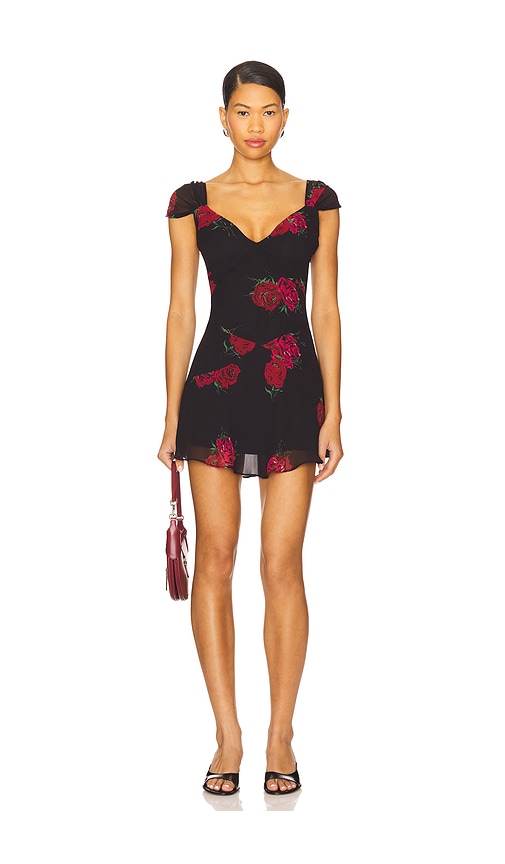Frankies Bikinis Lunarose Chiffon Mini Dress In Multi