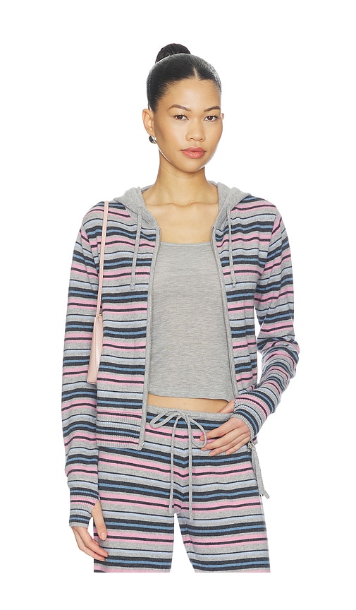 Topanga Cashmere Zip Up Hoodie by Frankies Bikinis in Rain Puddle