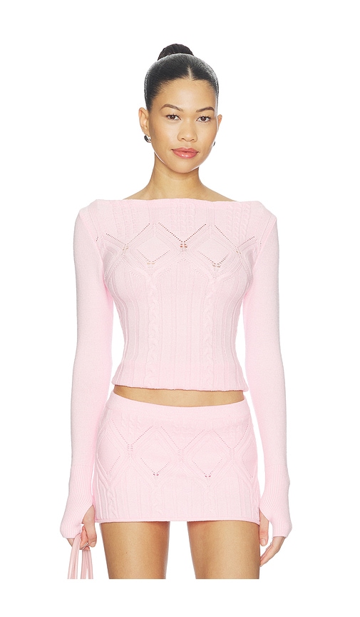 Cyprus Cloud Knit Sweater by Frankies Bikinis in Pink Gems