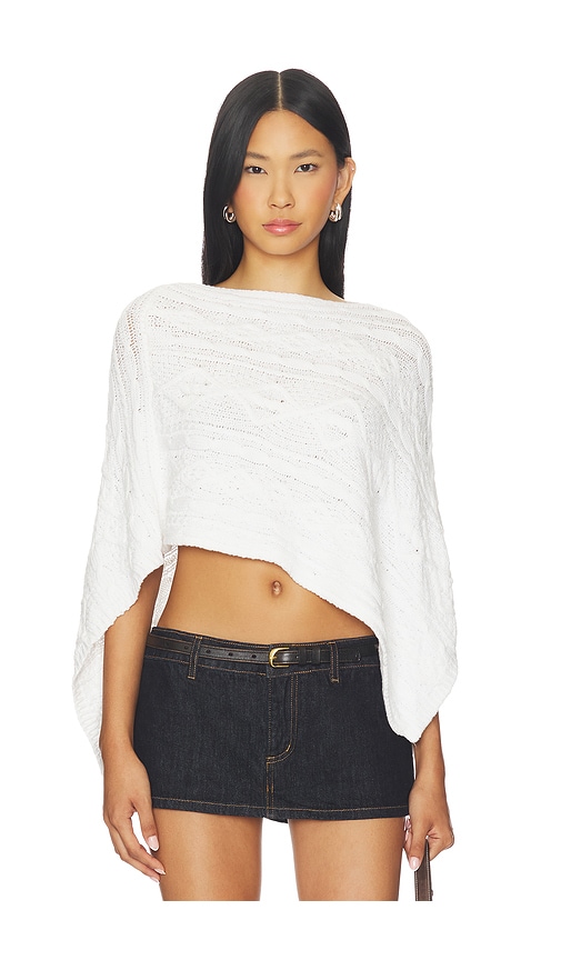 Frankies Bikinis Mountain Cable Knit Poncho In Multi