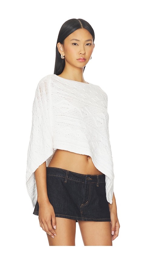Frankies Bikinis Mountain Cable Knit Poncho In Multi