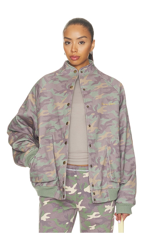 Parker Cotton Twill Bomber Jacket by Frankies Bikinis in Classic Camo