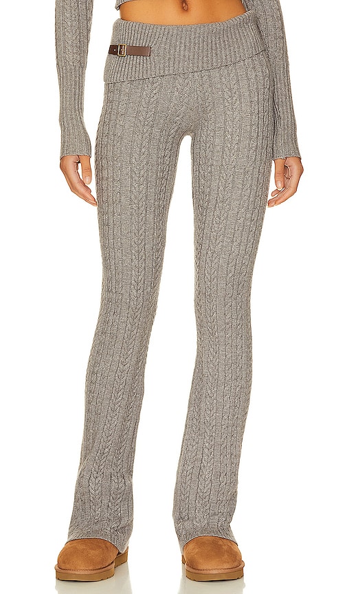 Fleur Cable Cloud Knit Pant - Jade Green