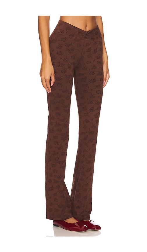 Shop Frankies Bikinis Clementine Shine Jacquard Legging In Chestnut