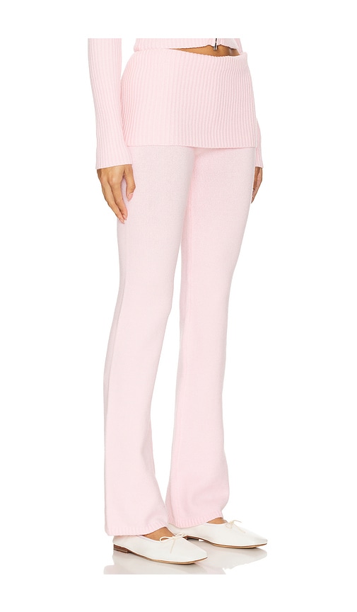 Frankies Bikinis Aimee Cloud Knit Pant In Cozy Pink