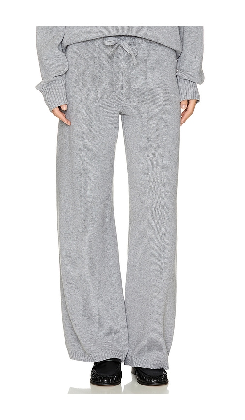 Frankies Bikinis Wesley Cotton Knit Pant In 雨云