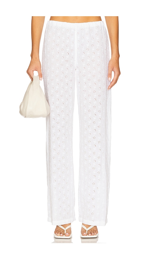 Princess Eyelet Pant in Daisy Eyelet in White. - size S (also in XS) - Frankies Bikinis - Modalova
