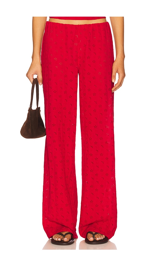 Frankies Bikinis Princess Eyelet Pant In Red