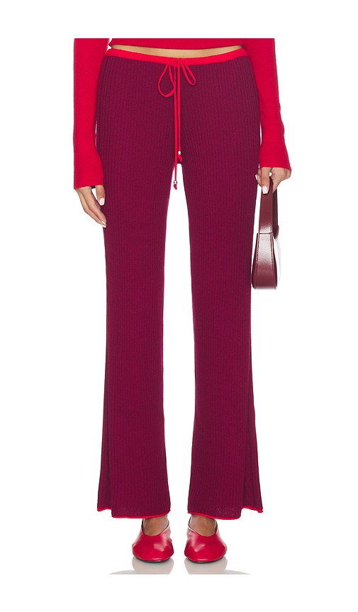 Frankies Bikinis Lochlin Knit Pant In Red