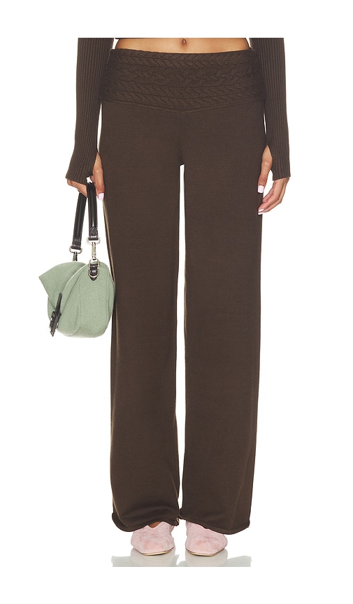 Crosby Cloud Knit Pant by Frankies Bikinis in Chocolate Brown