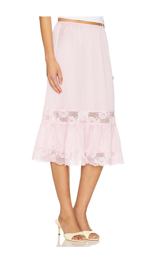 Frankies Bikinis Hideaway Satin Midi Skirt In Multi