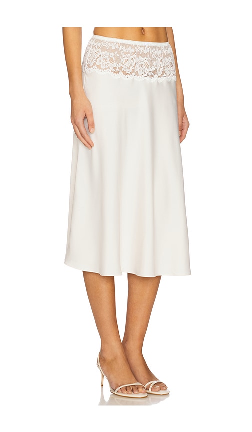 Frankies Bikinis Harper Satin Midi Skirt In Blue