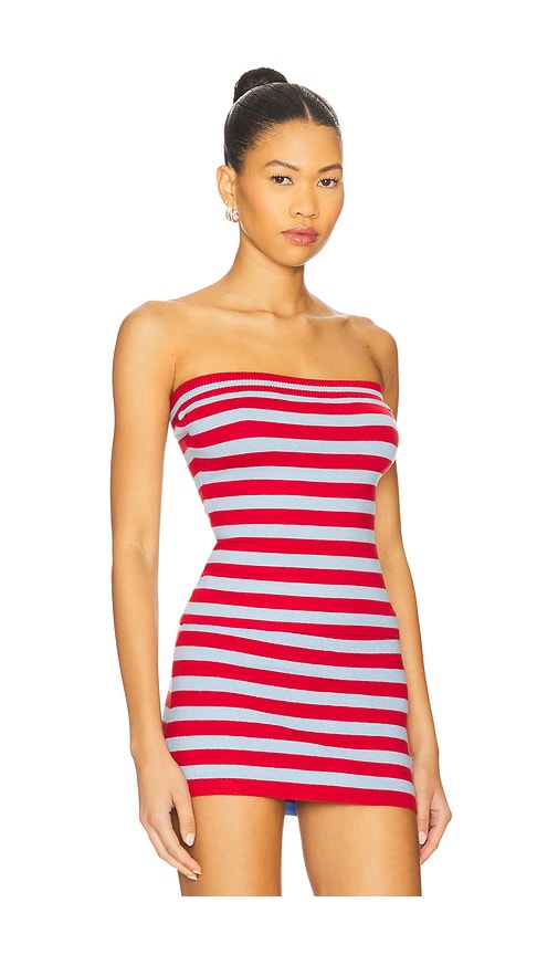 Frankies Bikinis Sky Cloud Knit Strapless Top In Red