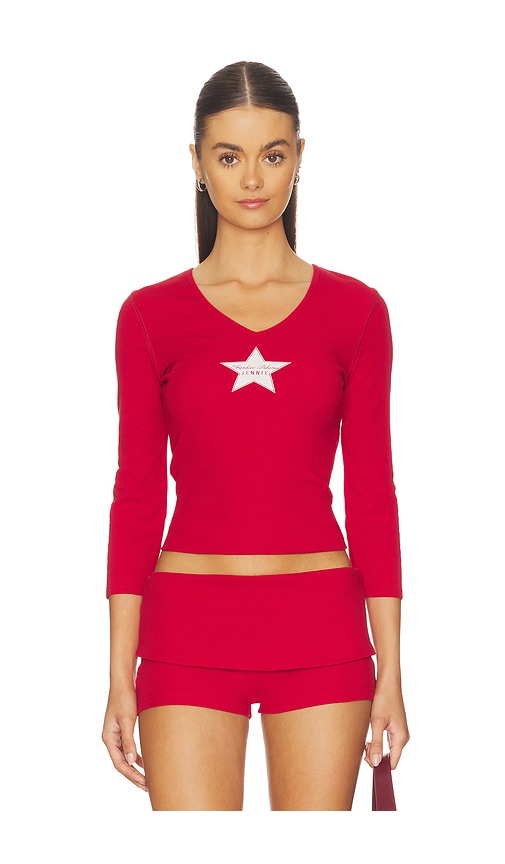 X JENNIE Venus Cotton Ribbed Tee Shirt