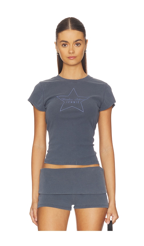 X JENNIE Eva Cotton Ribbed Tee Shirt