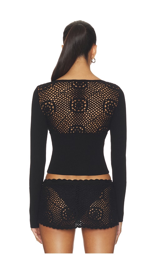  Frankies Bikinis Manga Arlo Cloud Knit Long Shirt En Color Negro Talla L  (también En M, S, Xs, Xxs). 