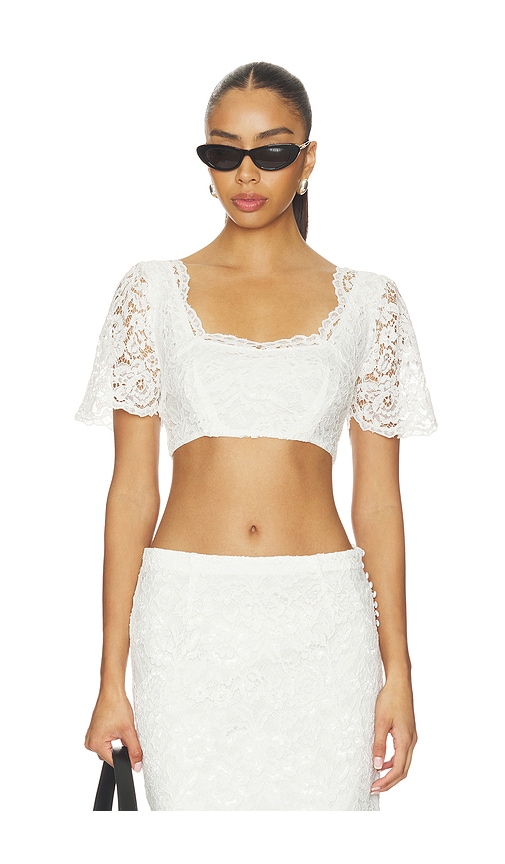 Frankies Bikinis X Paige Lorenze Honeymoon Lace Blouse en White Taille S Also en XS M L 168 €