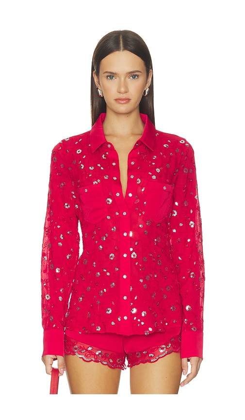 X Devon Lee Carlson Bestie Chiffon Button Down