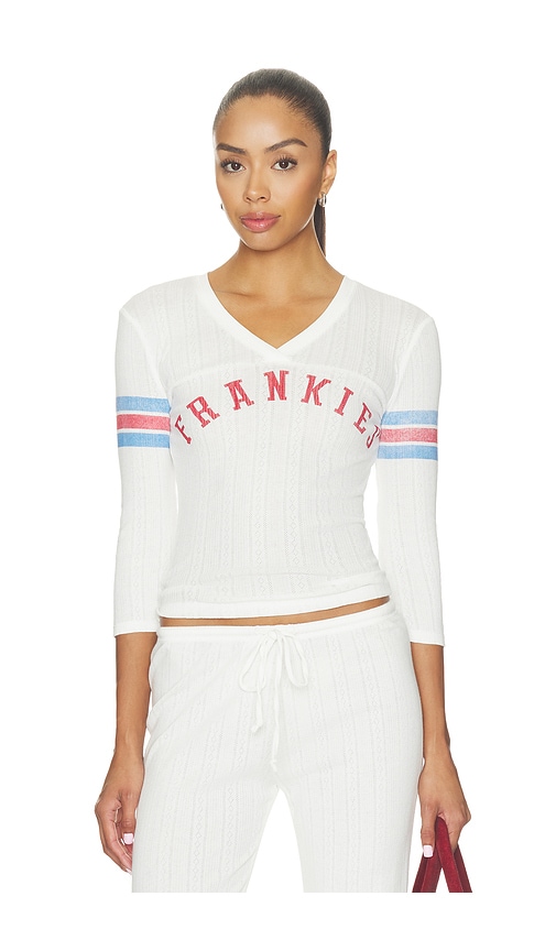 School Girl Pointelle Three Quarter Sleeve Shirt by Frankies Bikinis in Bookclub