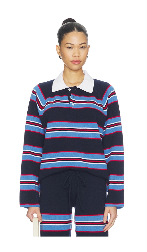 Benson Collared Rugby Top by Frankies Bikinis in Rugby Stripe