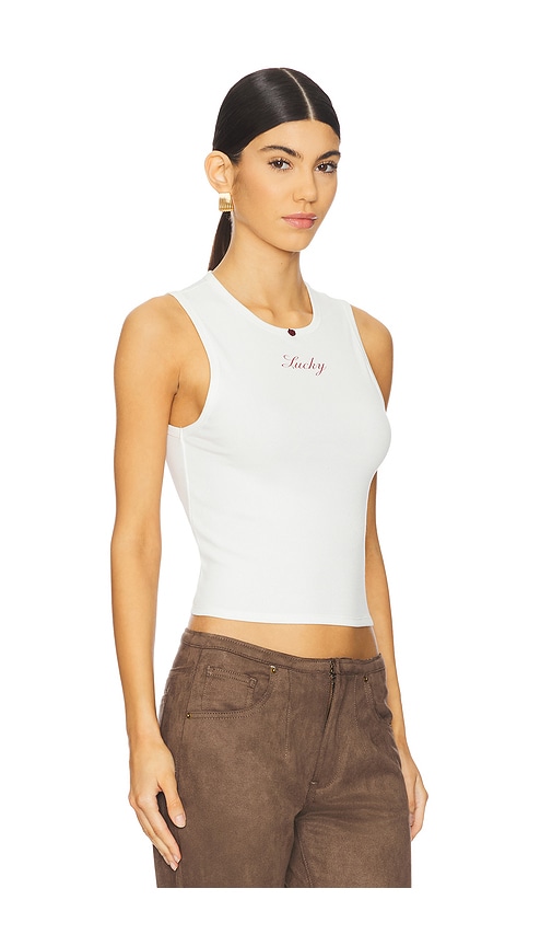 Shop Frankies Bikinis X Bella Hadid Reno Rib Tank In Lone Star White