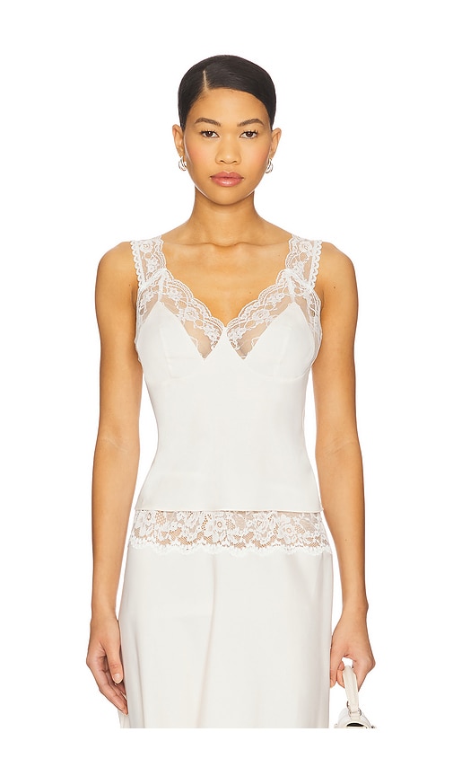 Harper Satin Top in Cream. - size XS (also in L, M, S, XL)