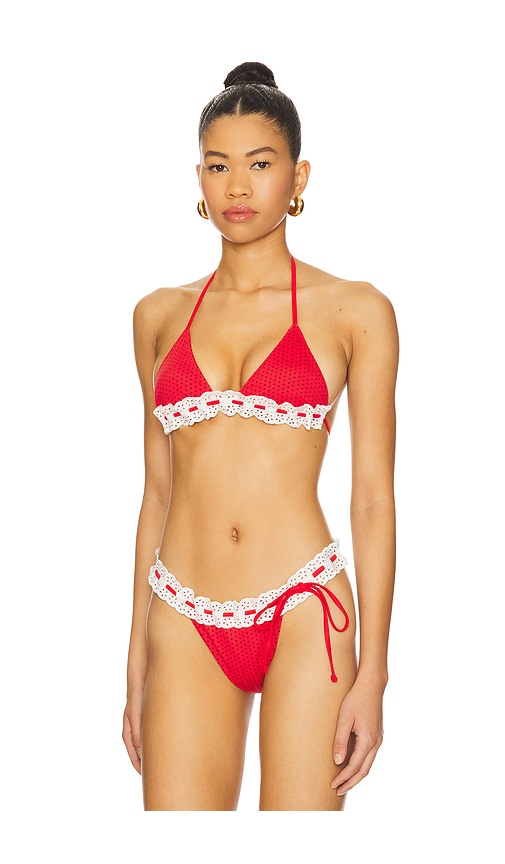 Frankies Bikinis Lana Bikini Top In Red