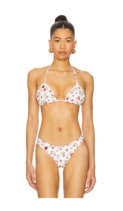 Nick Beaded Bikini Top in Ivory. - size S (also in L, M)
