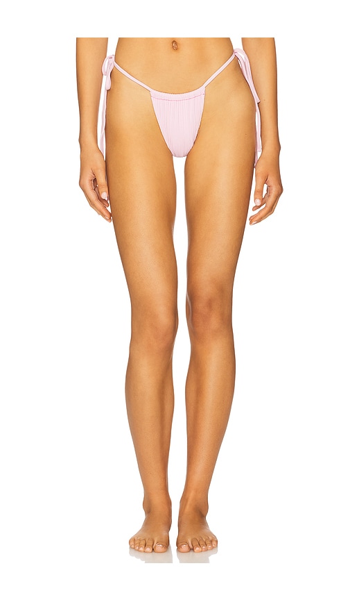 Tia Ribbed Bikini Bottom in Pink. - size XL (also in L, M, S, XS)