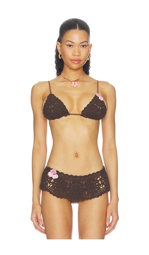 X Devon Lee Carlson Elena Crochet Bikini Top