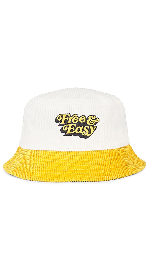 Shop Free And Easy Be Happy Bucket Hat In 黄色
