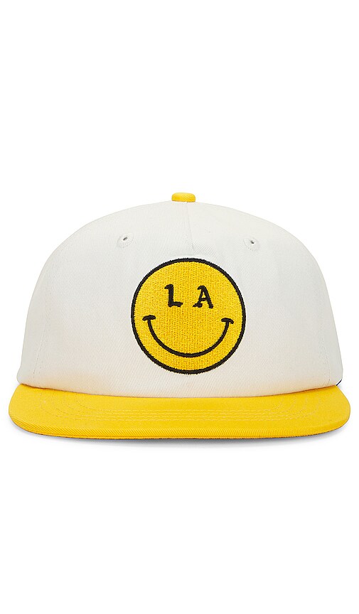Shop Free And Easy Be Happy Short Brim Snapback Hat In White