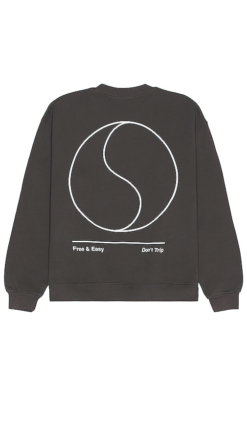 Free And Easy Yin Yang Heavy Fleece Sweatshirt In Charcoal