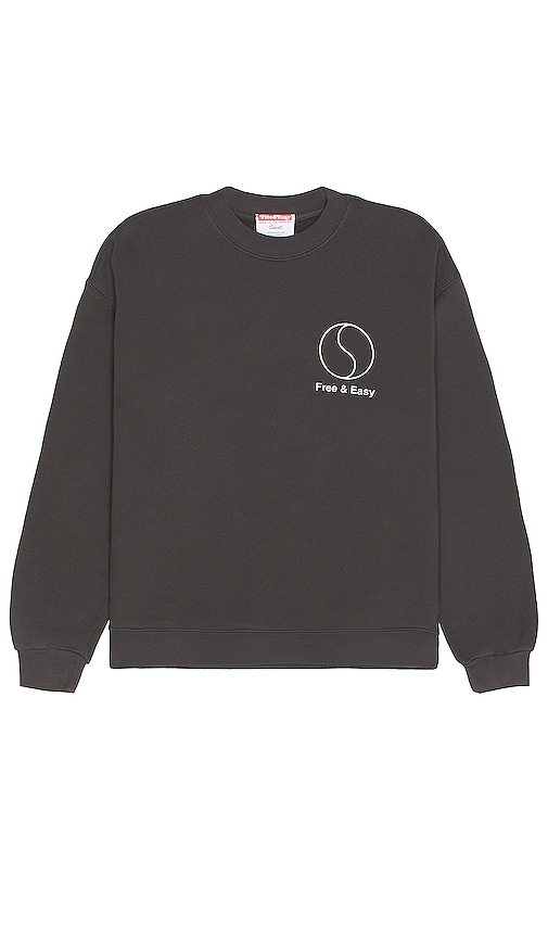 Shop Free And Easy Yin Yang Heavy Fleece Sweatshirt In Charcoal