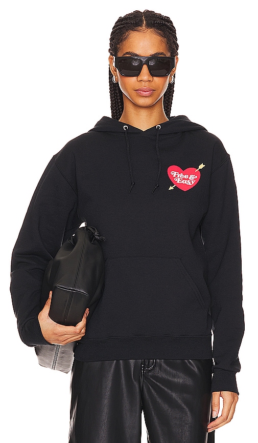 Shop Free And Easy Heart & Arrow Og Hoodie In 黑色