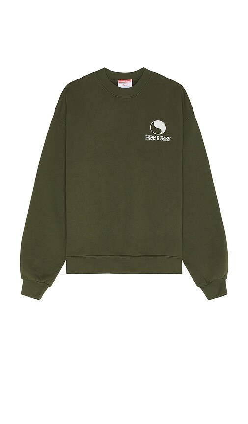 Free And Easy La Palma Heavy Fleece Sweatshirt In Green