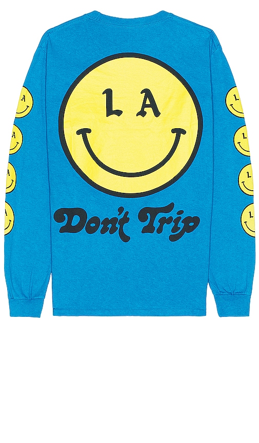 Free And Easy Be Happy Long Sleeve Tee In Teal