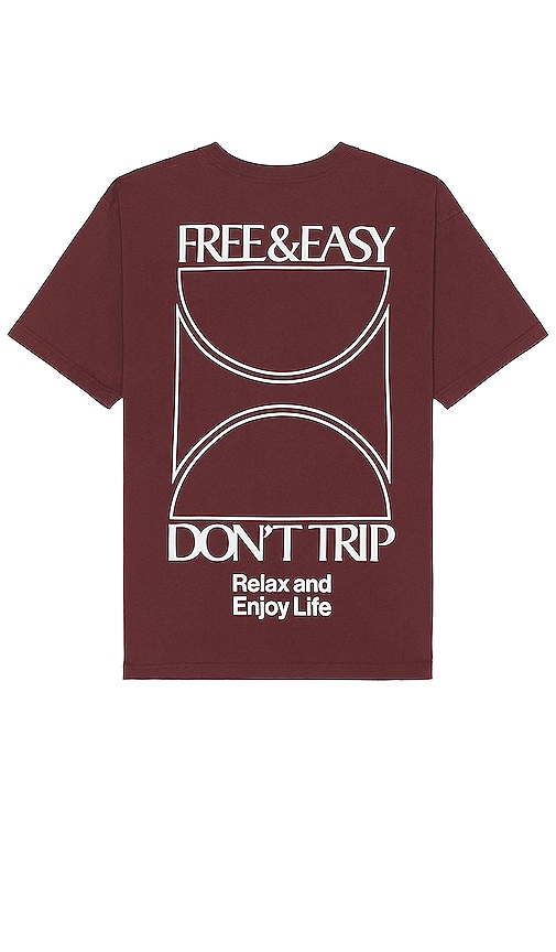 Free And Easy Connection Premium Short Sleeve Tee In Burgundy
