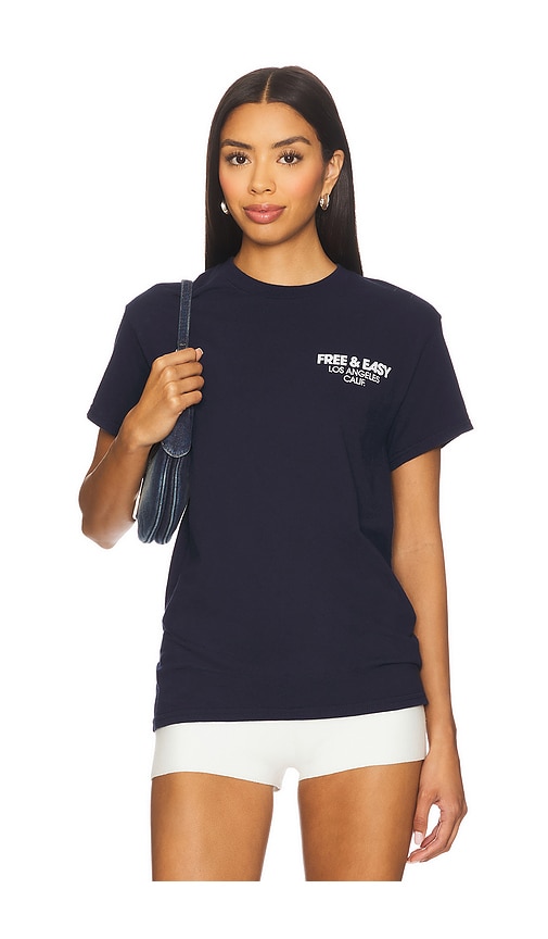 The Motto Tee in Blue. - size XL/1X (also in L, M, S)