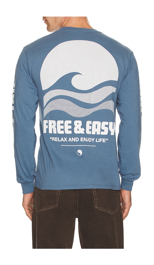 Free And Easy High Sea Long Sleeve Tee In Blue