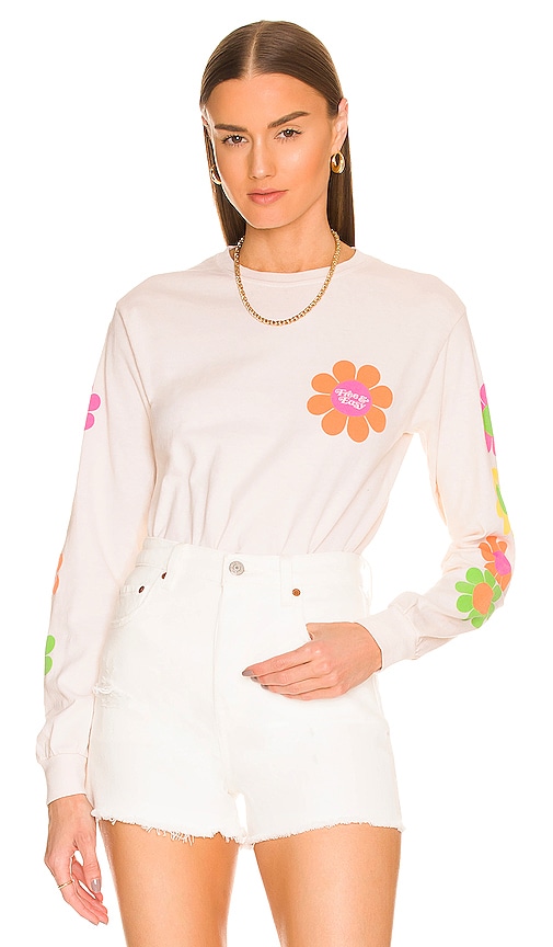 Shop Free And Easy Flower Power Tee In Ivory