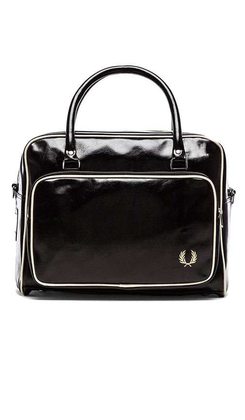 fred perry leather duffle bag