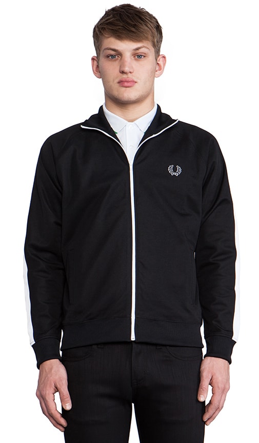 fred perry black track jacket